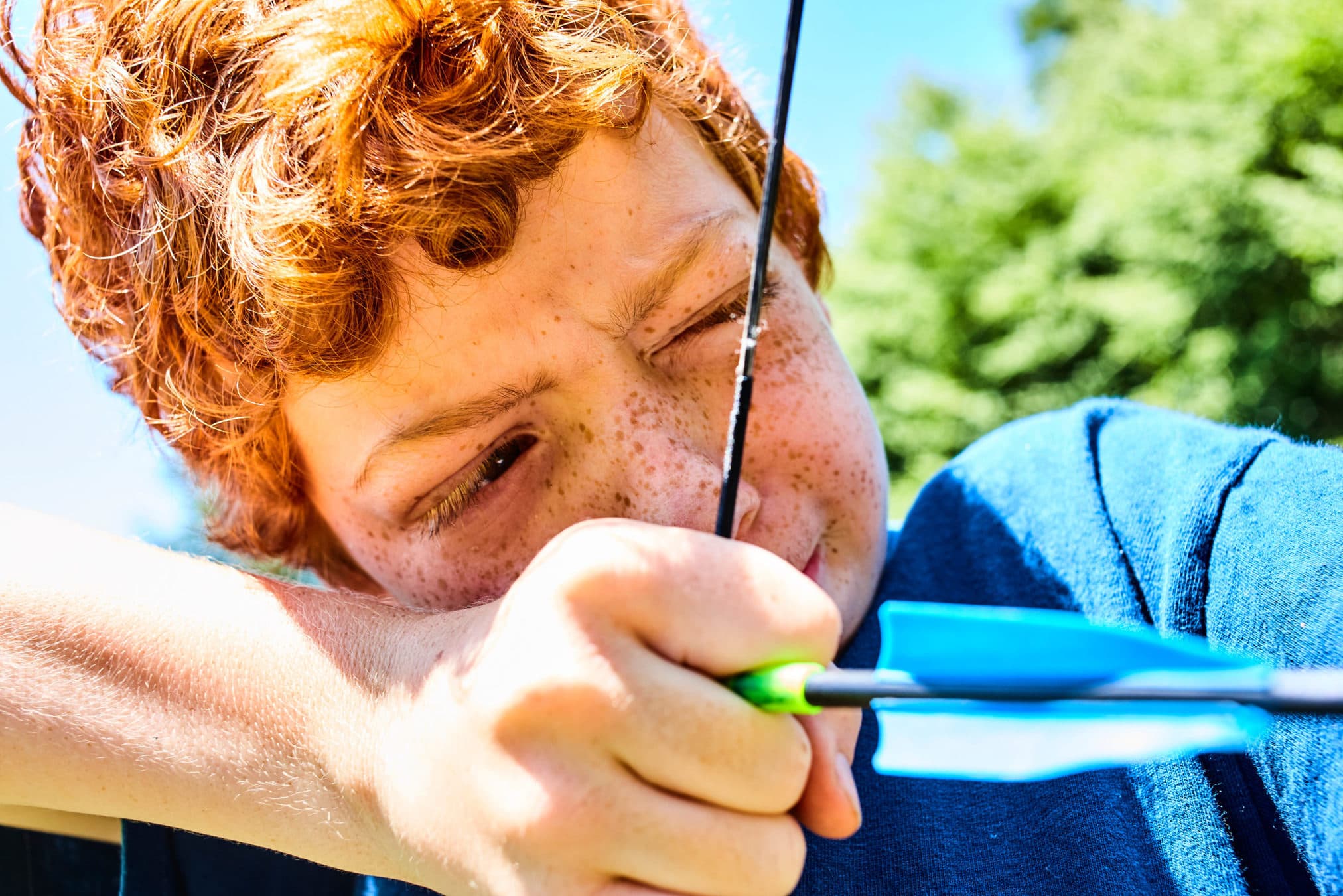 kid practicing archery