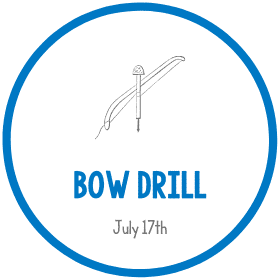 Bow Drill graphic with blue text and July 17th date inside a circle.