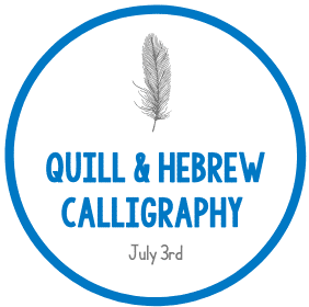 Vibrant Quill &amp; Hebrew Calligraphy workshop at Eden Village Camp, featuring creative arts, cultural learning, and inspiring activities for campers.